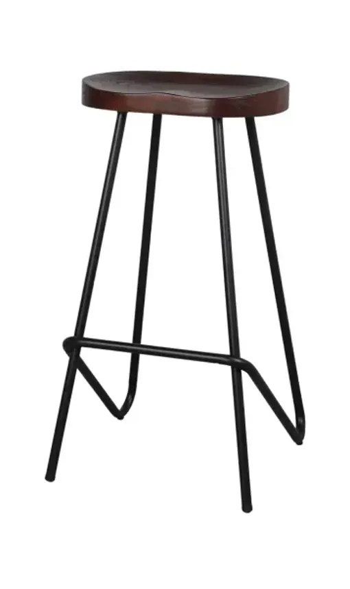 TABURETE ALTO DE METAL Y MADERA QUINCY